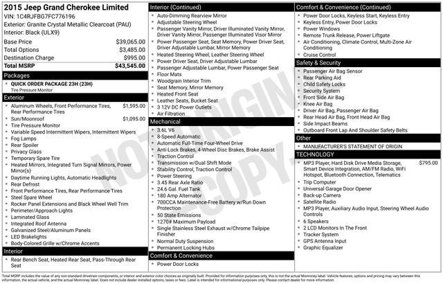 2015 Jeep Grand Cherokee Limited