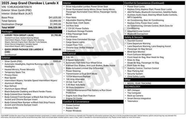 2025 Jeep Grand Cherokee L Laredo X 4x4