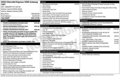 2025 Chevrolet Express Cutaway 3500 1WT