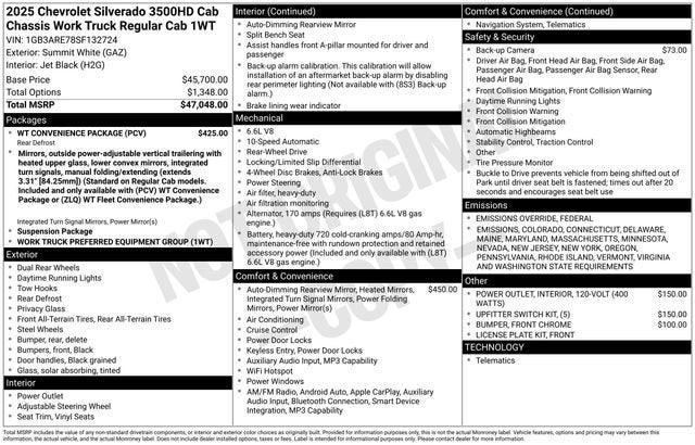 2025 Chevrolet Silverado 3500 HD Chassis Cab Work Truck