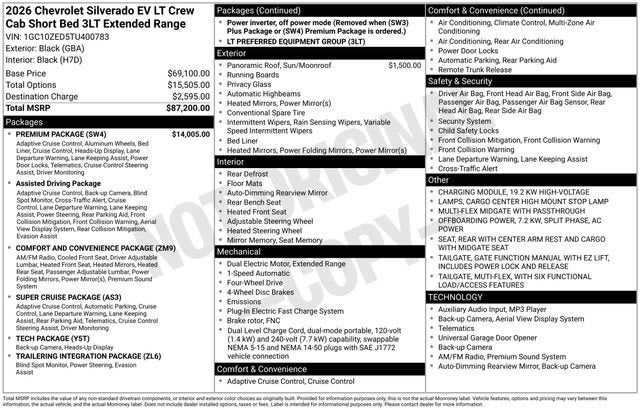 2026 Chevrolet Silverado EV LT - Extended Range