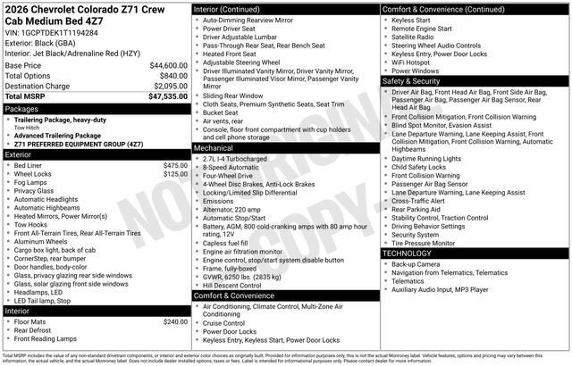 2026 Chevrolet Colorado Z71