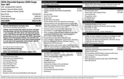 2026 Chevrolet Express Cargo 1WT