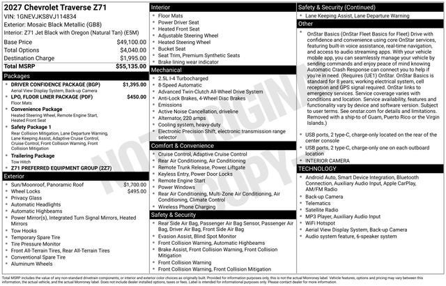 2027 Chevrolet Traverse Z71 - Photo 73