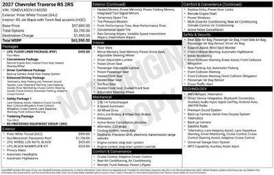2027 Chevrolet Traverse RS