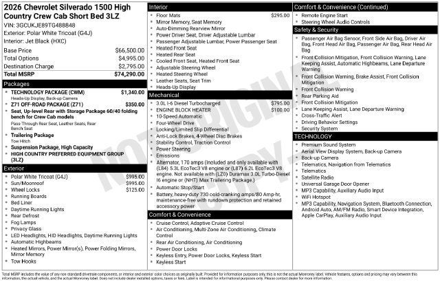 2026 Chevrolet Silverado 1500 High Country