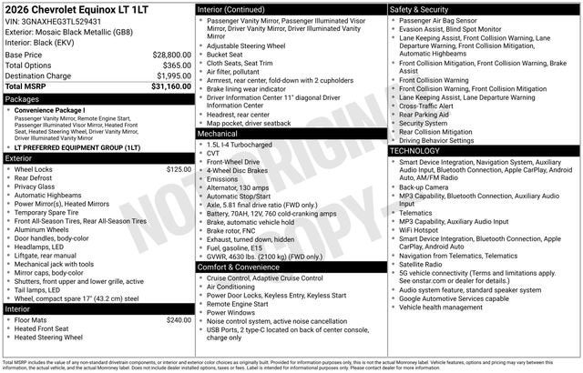 2026 Chevrolet Equinox LT