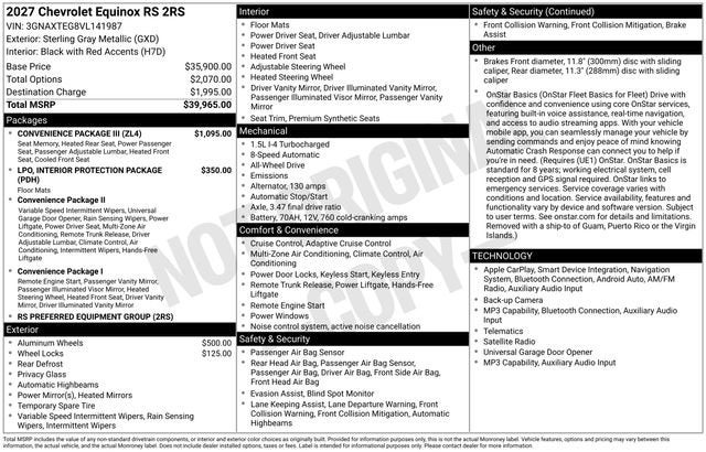 2027 Chevrolet Equinox RS