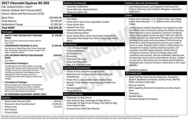 2027 Chevrolet Equinox RS