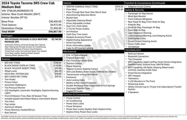 2024 Toyota Tacoma 4WD SR5