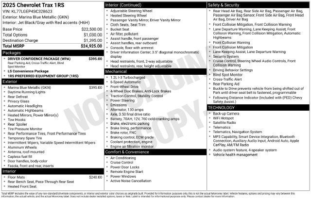 2025 Chevrolet Trax 1RS