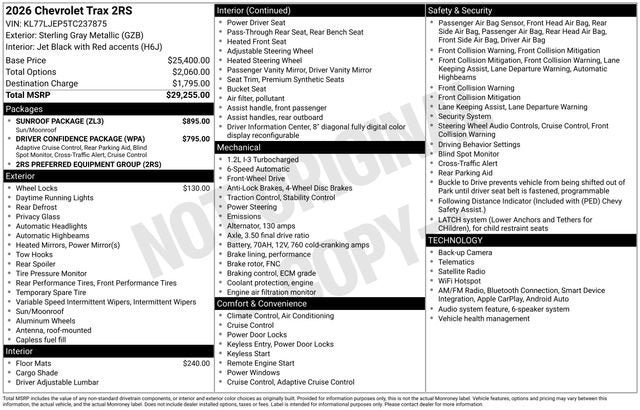 2026 Chevrolet Trax 2RS