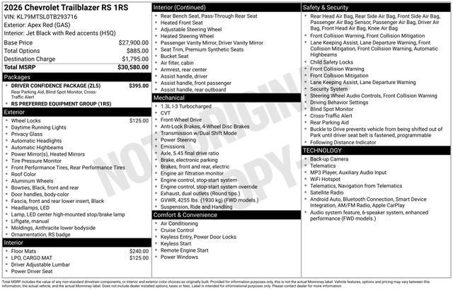 2026 Chevrolet Trailblazer RS