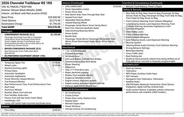 2026 Chevrolet Trailblazer RS