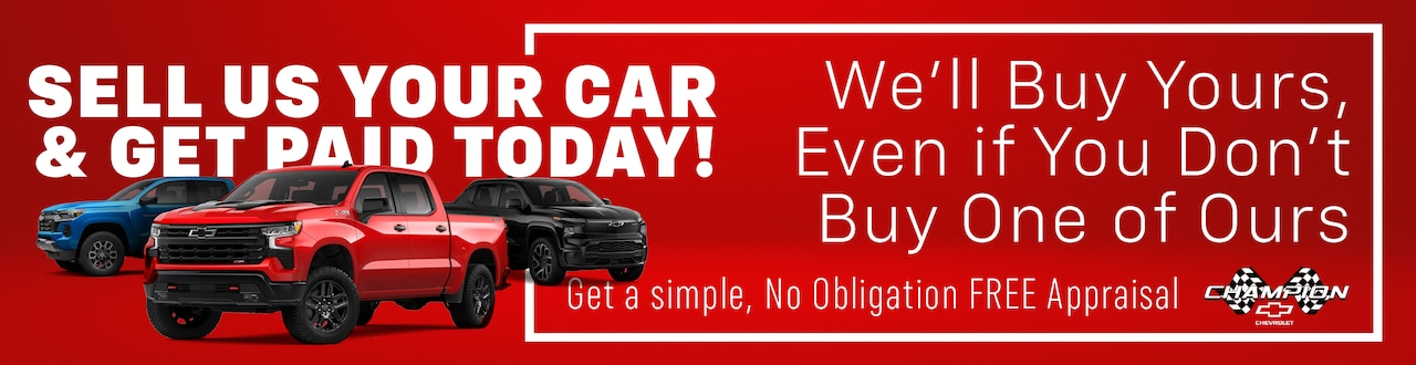 Sell us your car & get paid today at Champion Chevrolet of Avon in AVON 